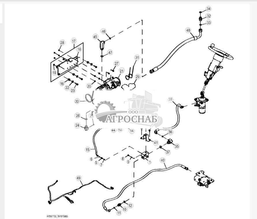 Вспомогательная система рулевого управления 540H, 548H, 640H, 648H (прямой привод) 